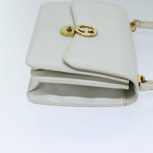 GUCCI Hand Bag Leather White Auth - Picture 4 of 16